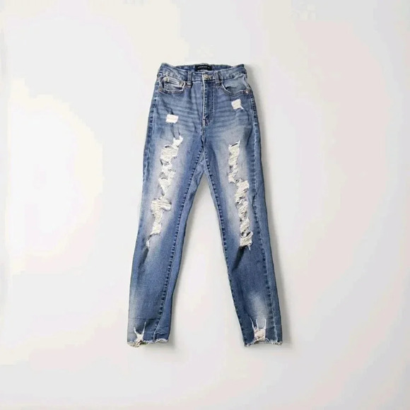 Aeropostale Denim - Aeropostale High Waisted Ankle Jeggings Womens Size 6 Short Blue Mid Rise Denim